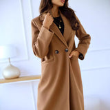 Chic Double-Breasted Woolen Coat