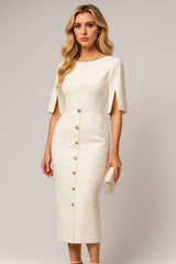 Chic Buttoned Midi Dress