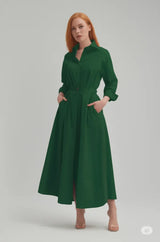 Χαλαρό φόρεμα γυναίκες ελαστική υψηλή μέση δείχνουν λεπτή ιδιοσυγκρασία