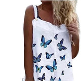 Ladies' Butterfly Printed Button-Detail Overalls – Casual & Stylish