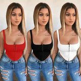 Slim Fit Zippered Tank Top for Women-1