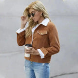 Warm Sherpa-Lined Casual Jacket-Brown-1