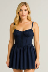 Δαντελένιο φόρεμα Καλοκαιρινή μόδα Lace-up Λεπτή μέση