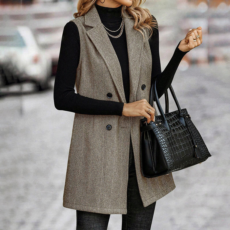 Sleeveless Blazer Vest Cardigan