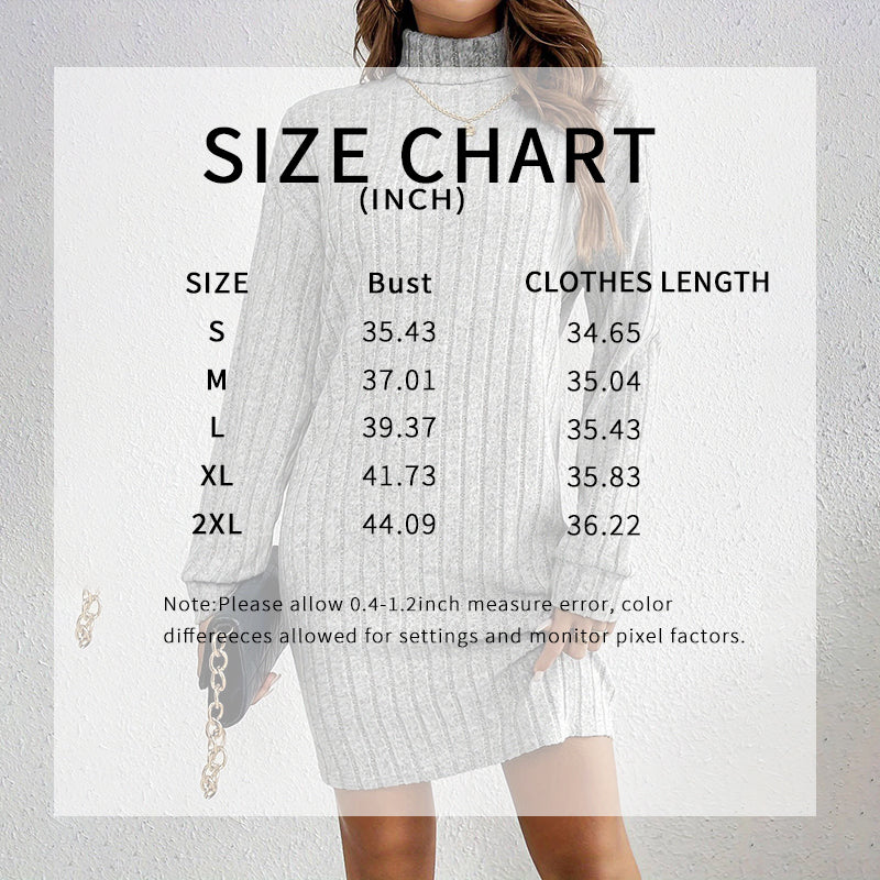 Turtleneck Slim Mini Dress