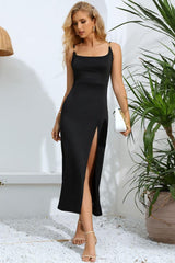 Split Spaghetti Strap Dress-4