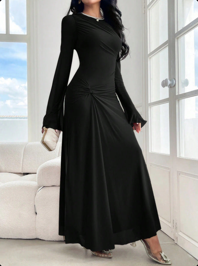Effortless Elegance Trumpet Sleeve Dress
