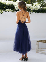 Backless Crisscross Sleeveless Midi Dress-2