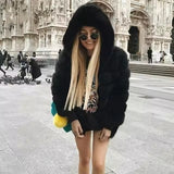 Chic Minimalist Patchwork Fur Jacket
