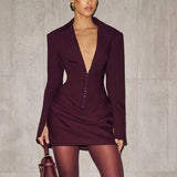 Elegant Deep V-Neck Mini Dress