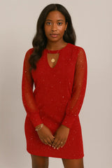 Μακρυμάνικο φόρεμα V-λαιμός φόρεμα άνοιξη και φθινόπωρο νέο στυλ δαντέλα Splicing φόρεμα για γυναικεία ρούχα