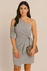 Γυναίκες κομψό δαντέλα μισό μανίκι