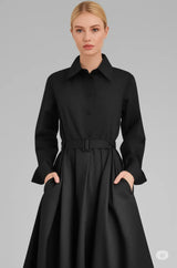 Χαλαρό φόρεμα γυναίκες ελαστική υψηλή μέση δείχνουν λεπτή ιδιοσυγκρασία