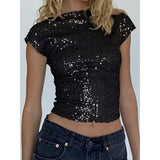 Sequin Backless Party Top