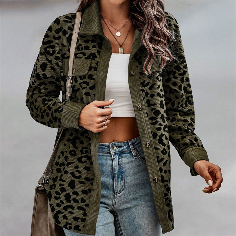 Leopard Print Long Sleeve Jacket