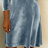 Velvet Cowl Neck Midi Dress