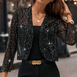 Sequin Trim Cropped Cardigan