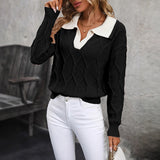 Color Block V-Neck Sweater