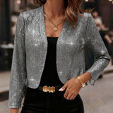 Sequin Trim Cropped Cardigan