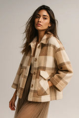 Κυρίες Μόδα μαλλί μίγμα Faux γούνα παλτό