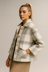 Κυρίες Μόδα μαλλί μίγμα Faux γούνα παλτό