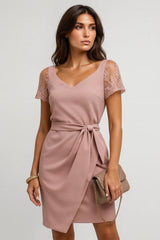 Γυναίκες κομψό δαντέλα μισό μανίκι