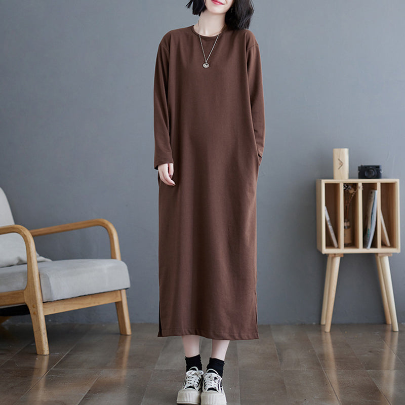 Relaxed Long Sleeve Midi Dress