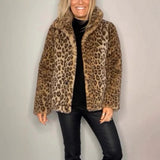 Chic Leopard Faux Leather Jacket