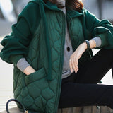 Cozy Hooded Stitching Puffer Coat