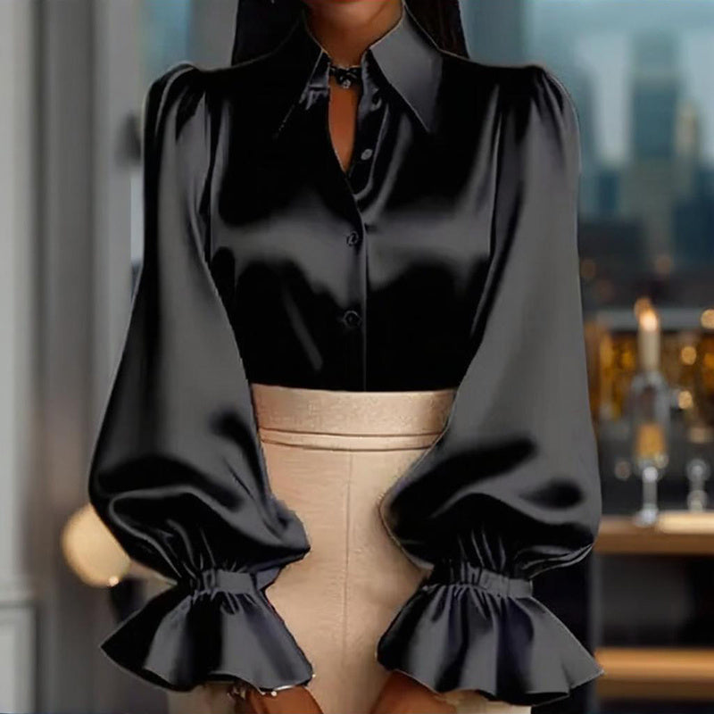 Puff Sleeve Ruffle Blouse