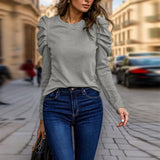 Elegant Puff Sleeve Knit Top