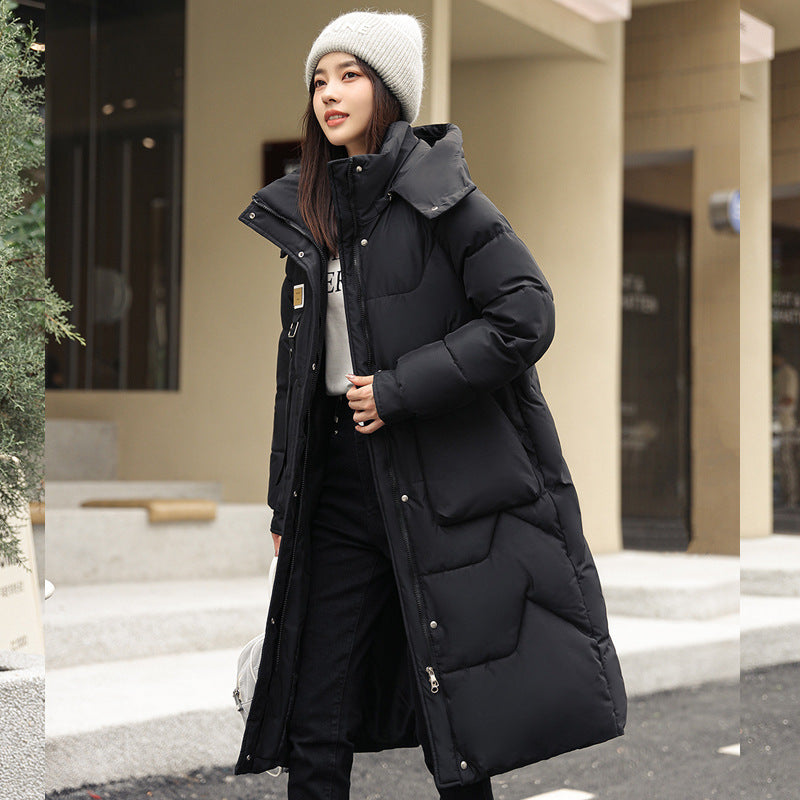 Cozy Mid-Length Coat with Detachable Hat