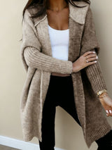 Color Block Hooded Knit Cardigan