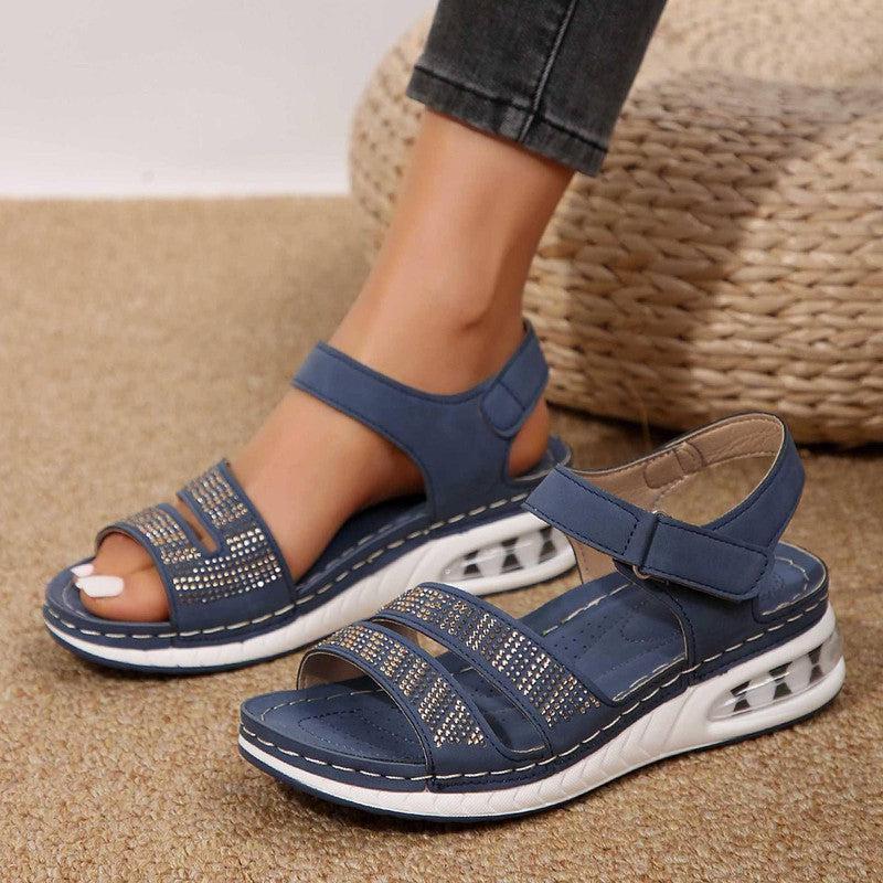 Air Cushioned Roman Sandals for Ultimate Comfort-Blue-5