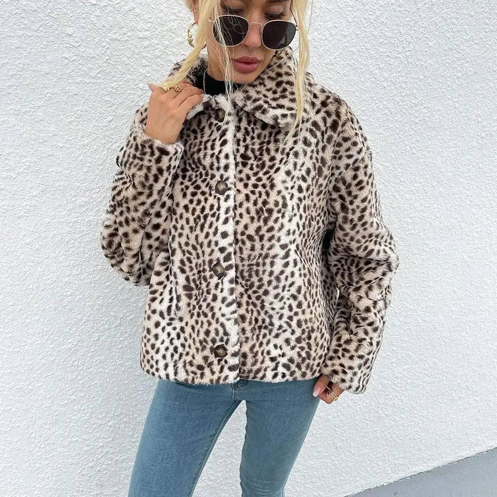 Artificial Leopard Print Faux Fur Thickening-2