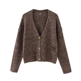 Autumn And Winter Buttoned V-neck Sweater Coat-6