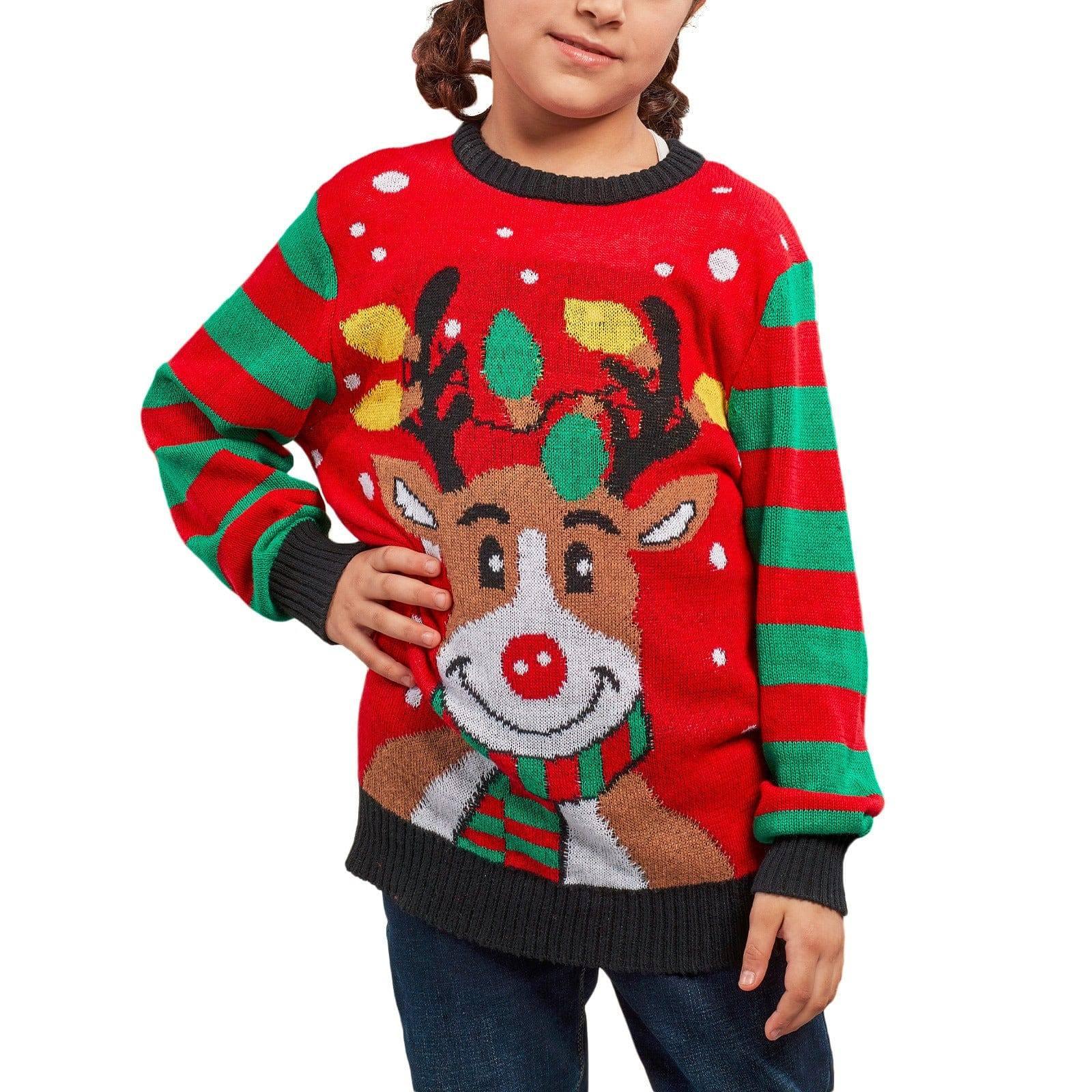 Autumn And Winter Children's Christmas Clothing Elf Sweater-Elk 1-4