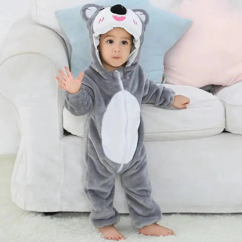 Baby flannel three-dimensional shape jumpsuit-Koala-13