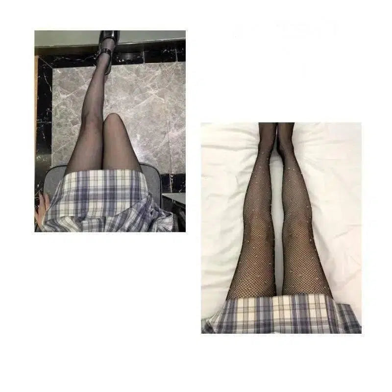 LOVEMI - Lovemi - Black Silk Pantyhose Bare Legs Artifact