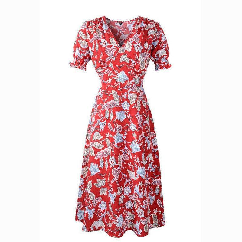 Bohemian Beachwear Dress for Effortless Style-Red-6