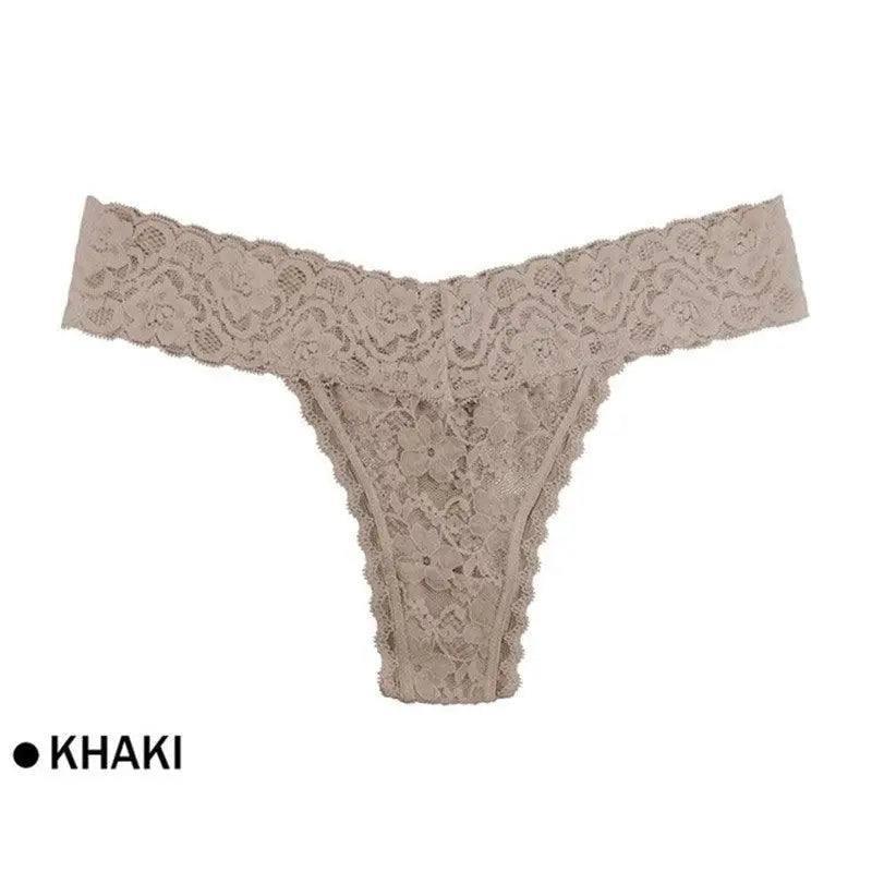 Briefs Lingerie Underwear Low Waist Panties For Women-Khaki-9