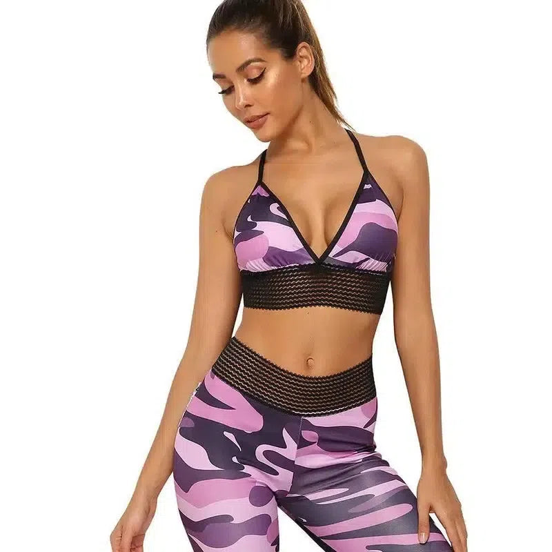 Camouflage Yoga suit-Purple-4