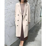 Cashmere woolen coat-White-5