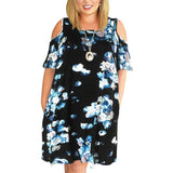 Big size 9XL Dress for Fat MM 2023 Woman Summer dress Loose plus size dresses off the shoulder women clothing 9XL dress vestidos-blue white-11