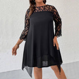 Chic Plus-Size Black Dress with Unique Cut-Outs-6