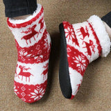 Christmas Elk Floor Shoes Indoor Socks Shoes Warm Plush-1