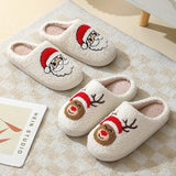 Christmas Home Slippers Cute Cartoon Santa Claus Cotton-5