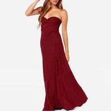 Convertible Wrap Maxi Dress - Red Boho Party Wear-17