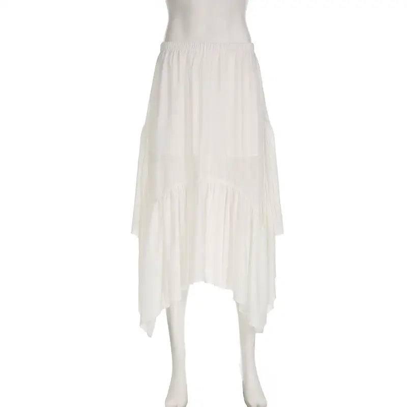 Cotton Vacation Beach Casual Irregular Long Dress-6