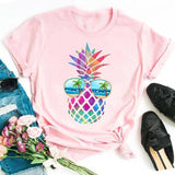 Cute Pineapple Summer Tee-HX13-PINK-1